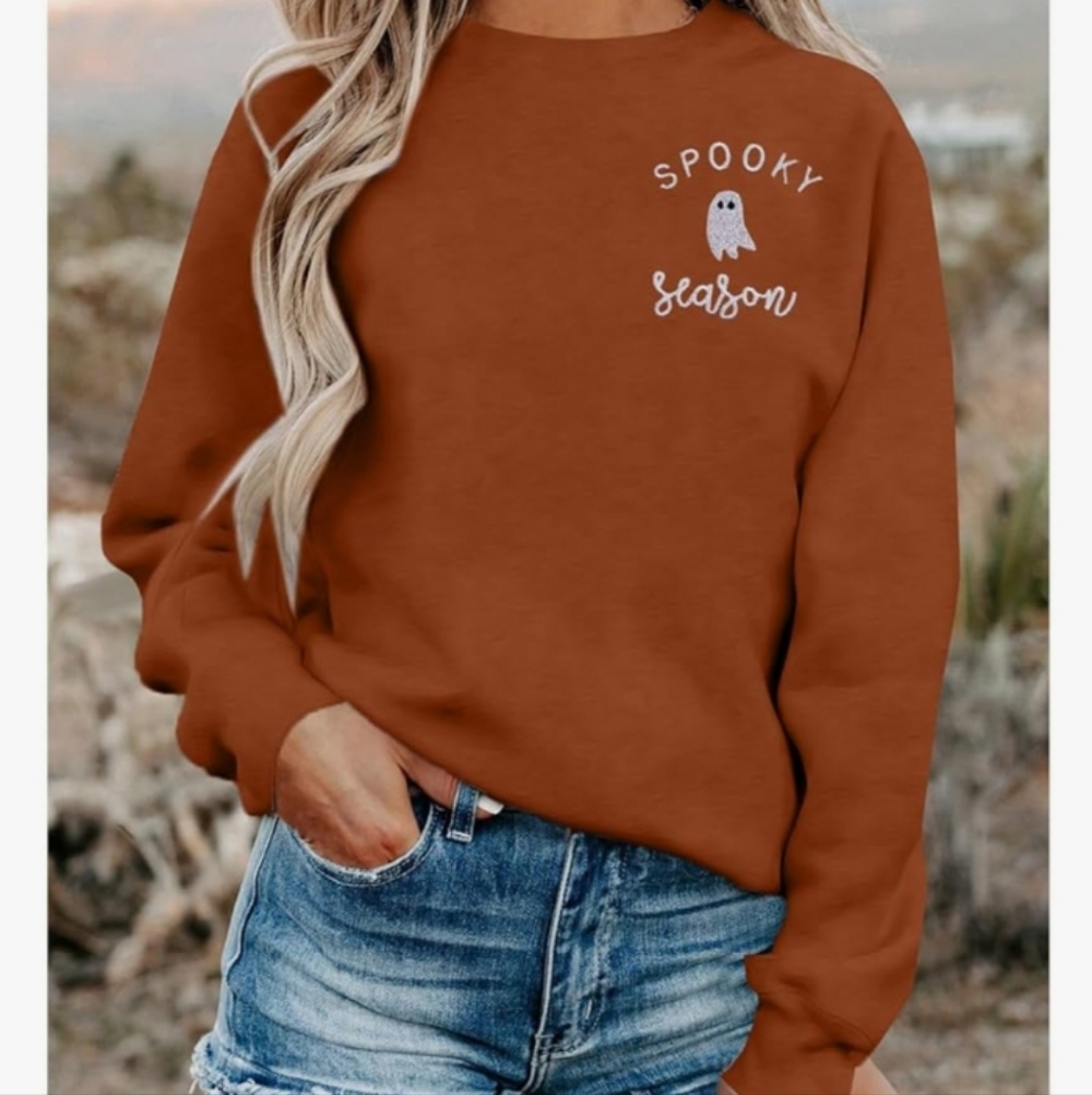 LOTUCY Cozy Spooky Season Sweatshirt Size XL NWOT P2P 44 - Picture 4 of 9